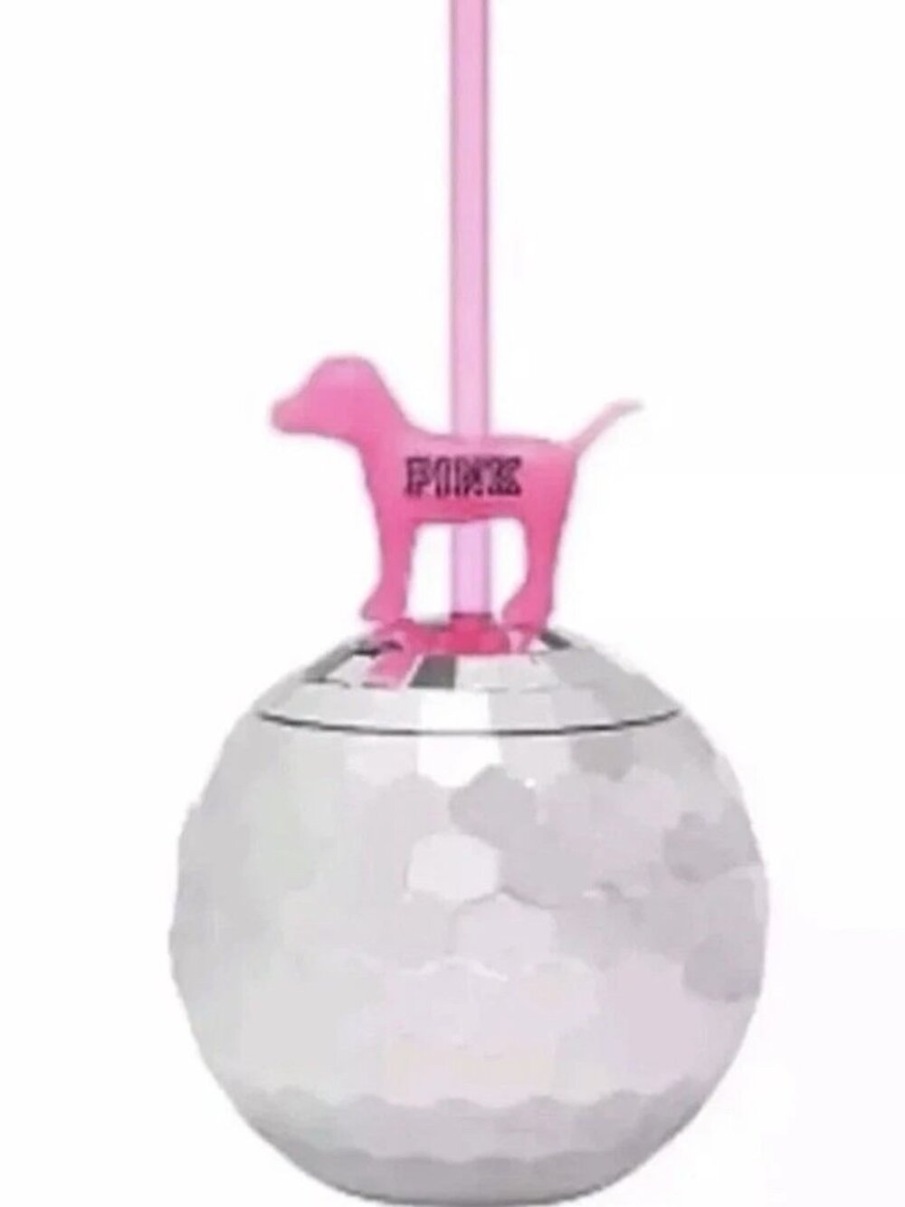 💖 2 NWT Victoria's Secret PINK Dog Limited Edition 2017 Disco Ball Tumblers 💖